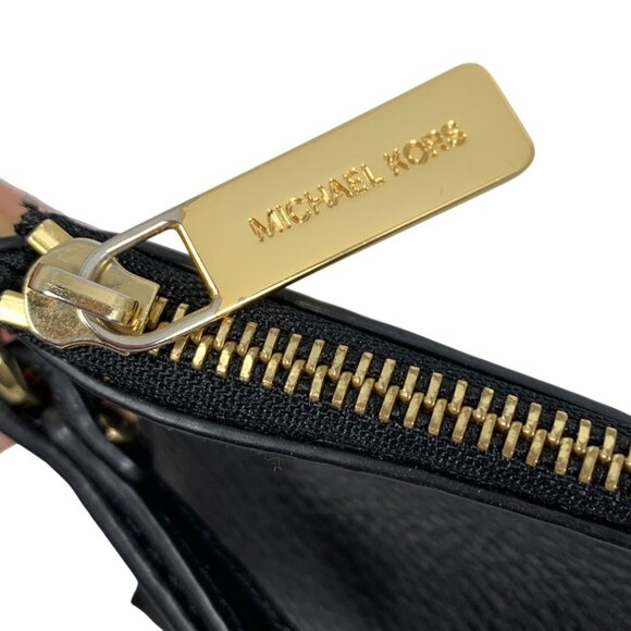 Michael Kors Jet Set Large Women Leather Top Zip Clutch Wristlet Wallet (Black) - Picture 2 of 6
